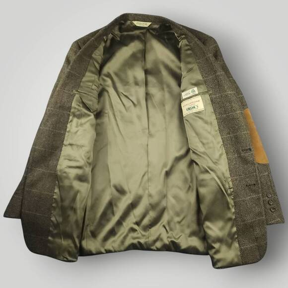 Evan Picone Blazer Sport Coat 40R Mens Vtg Classic Fit Wool Elbow Patch Brown - Picture 5 of 10